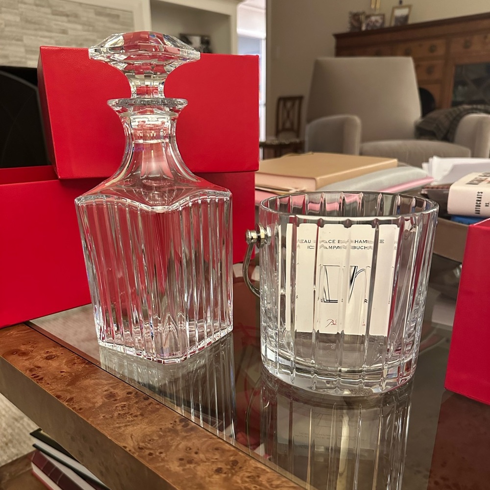 BNIB Baccarat Harmonie Ice Bucket and Decanter